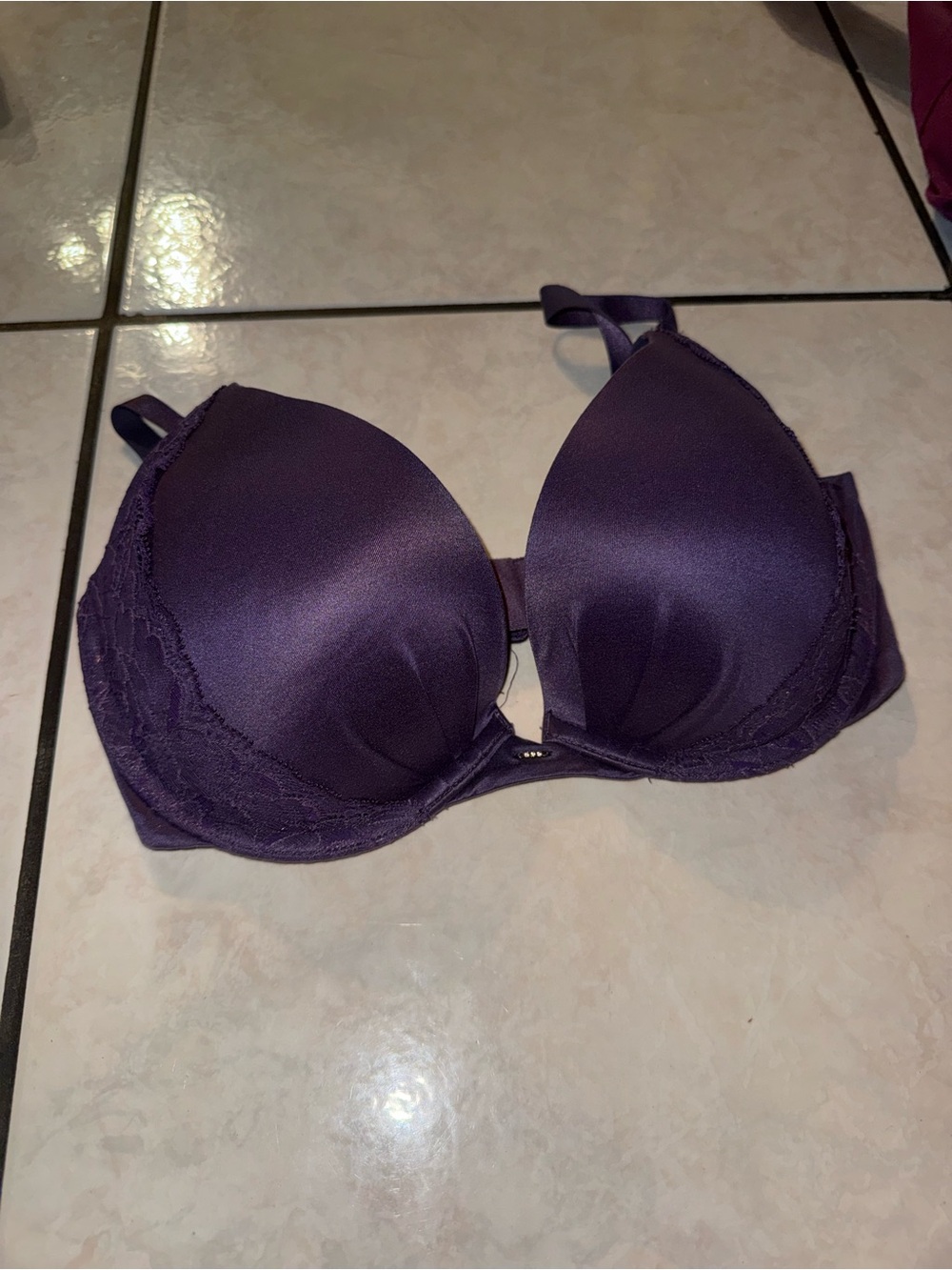 Victoria's Secret Deep Purple Lace-Trim Push-Up Bra